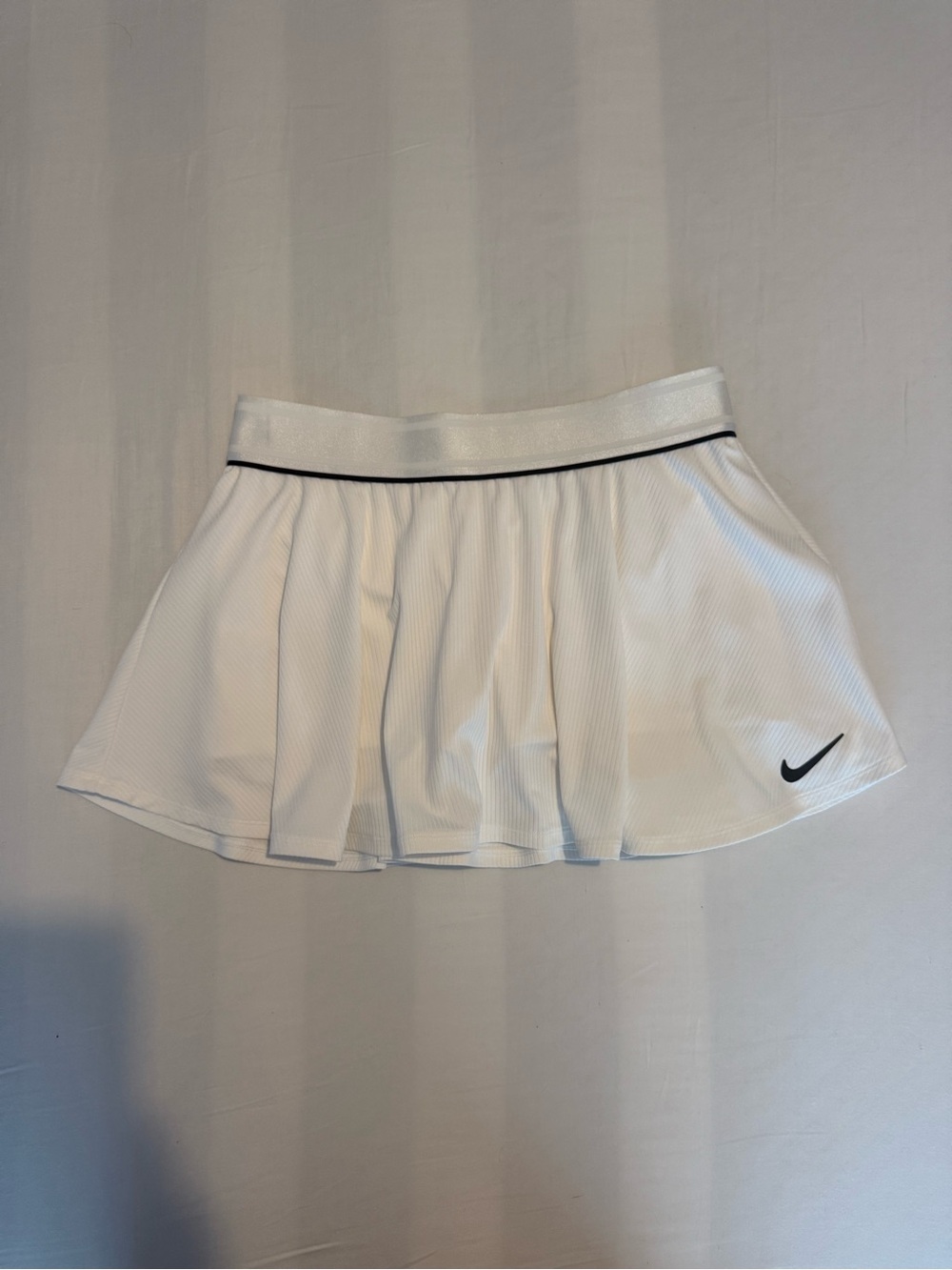 Nike White Pleated Athletic Skirt with Black Trim